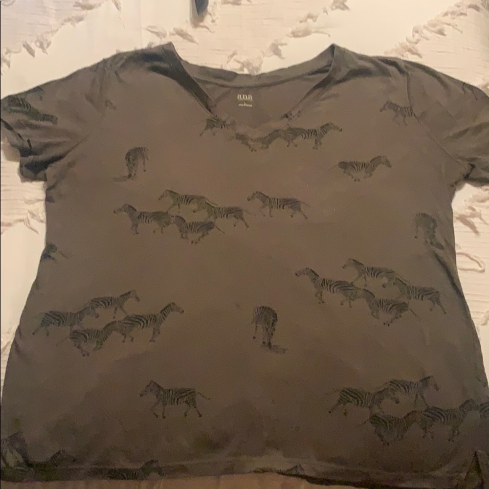 Olive Green Zebra Top